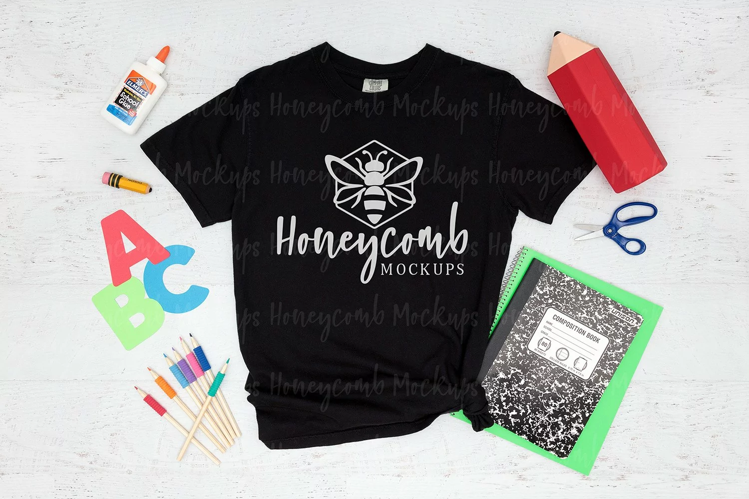 Comfort Colors 1717 Black Teacher Mockup, School Mockup product image 1