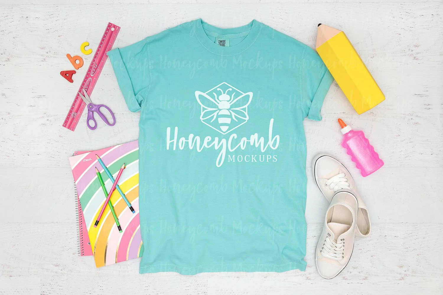 Comfort Colors 1717 Chalky Mint Mockup, Teacher Shirt Mockup product image 1