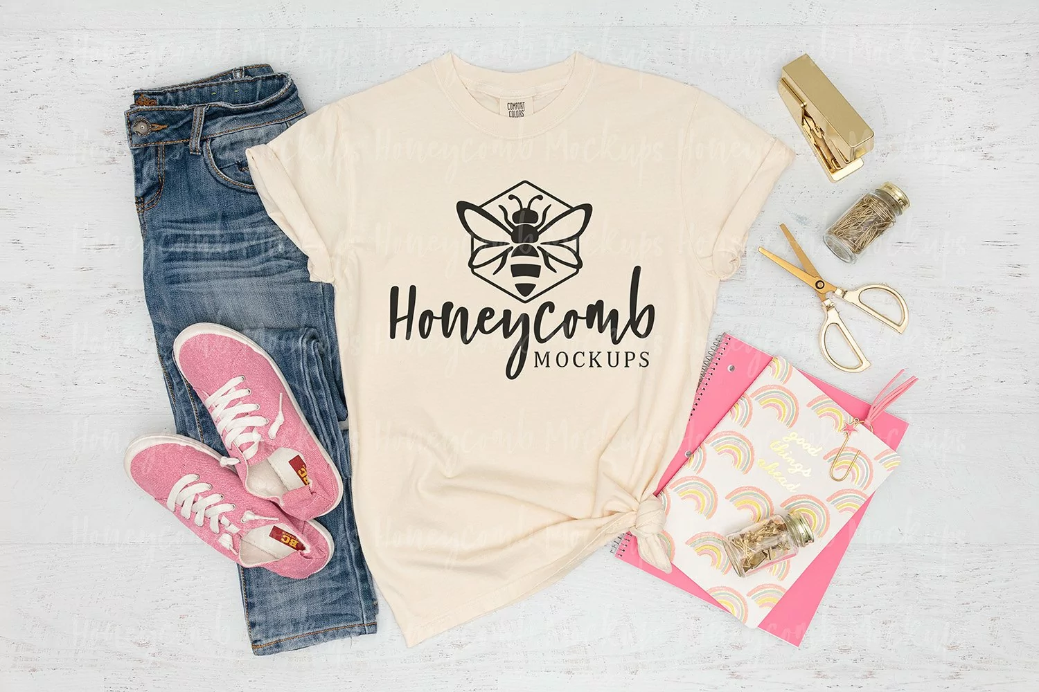 Comfort Colors 1717 Ivory Mockup, Teacher T-Shirt Mockup product image 1