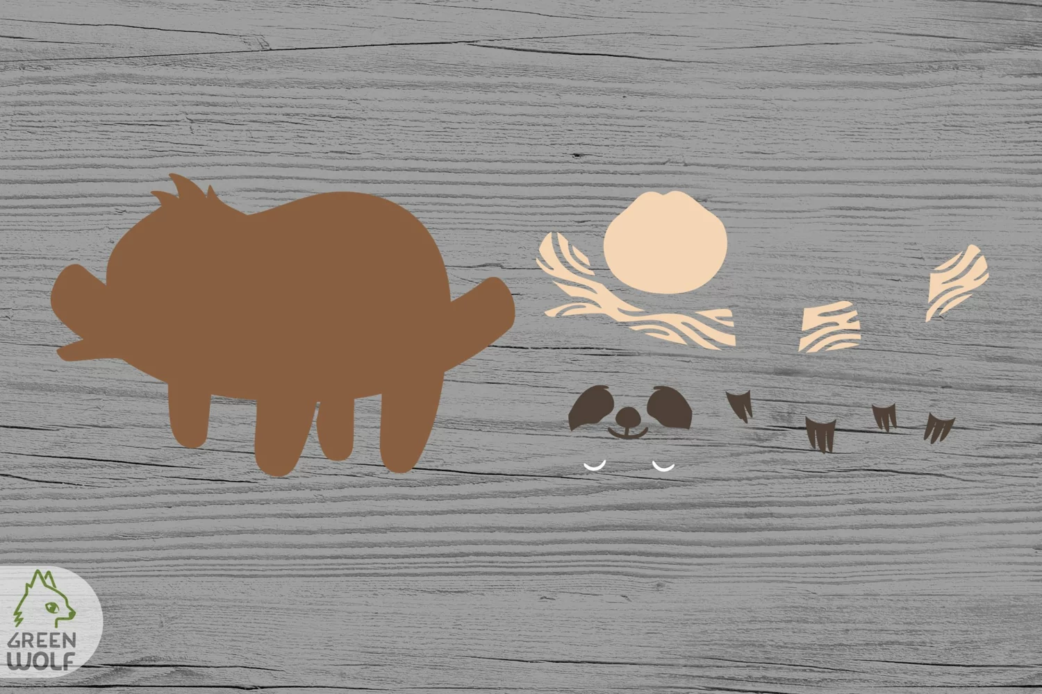 Sloth on branch svg dxf Sleeping sloth svg file for cricut product image 1