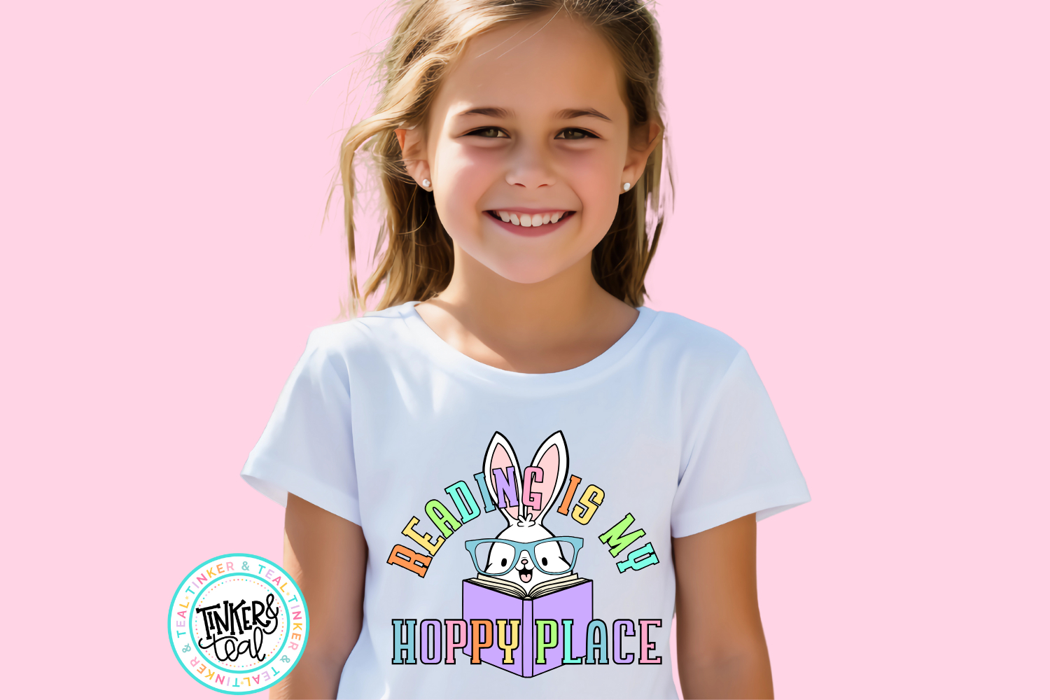 Reading is my Hoppy Place svg, Booklover png, Spring reading product image 1