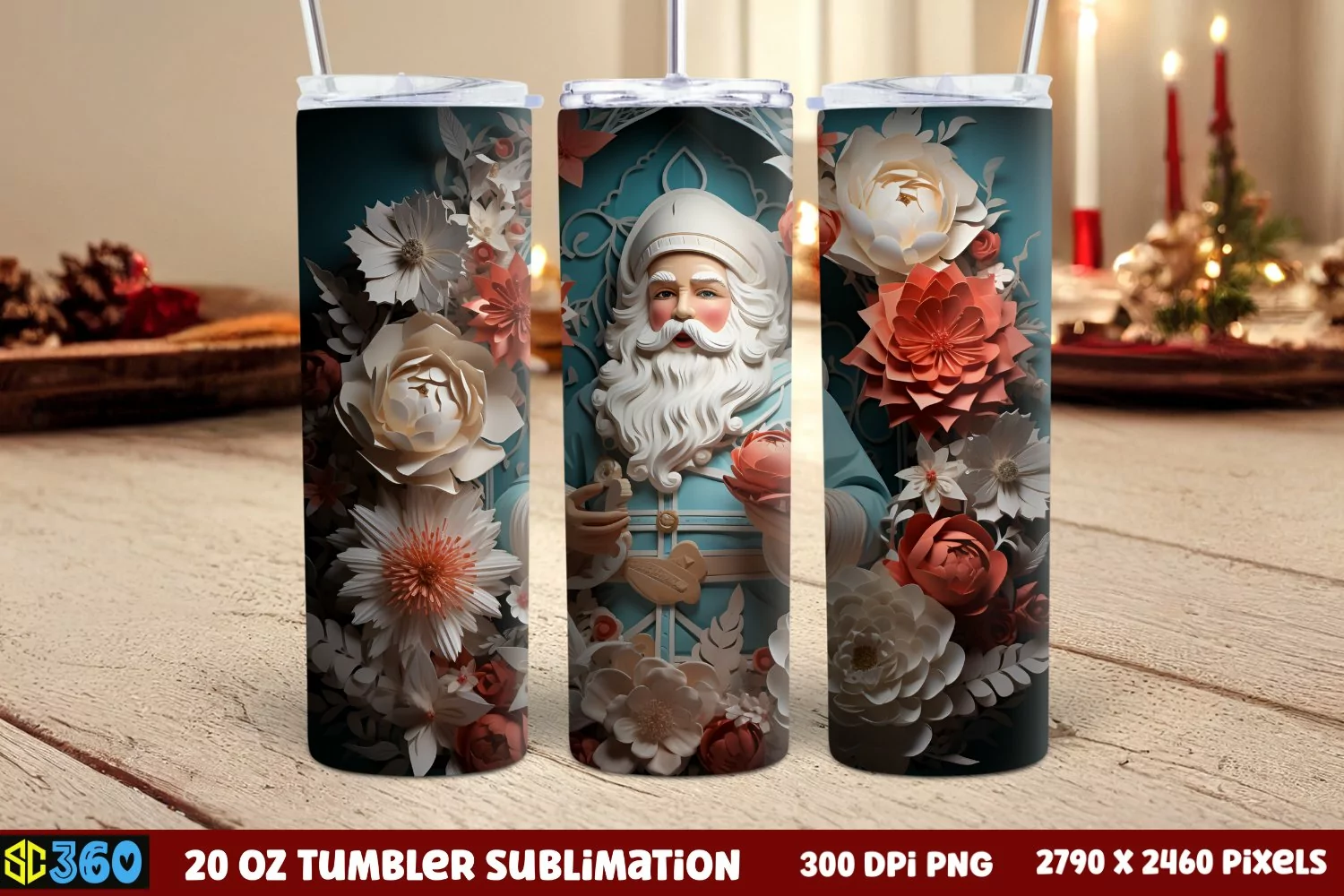 Christmas 20 OZ Tumbler Wrap PNG, Christmas Tumbler Wrap product image 1