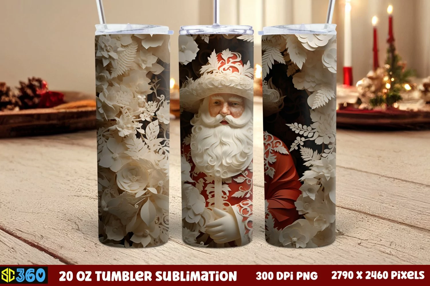Christmas 20 OZ Tumbler Wrap PNG, Christmas Tumbler Wrap product image 1