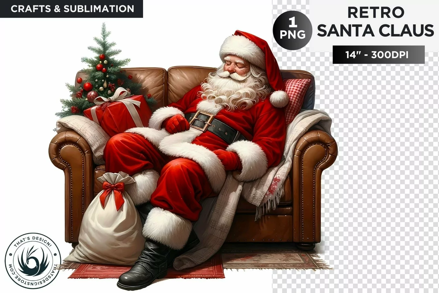 Santa claus resting PNG for sublimation product image 1