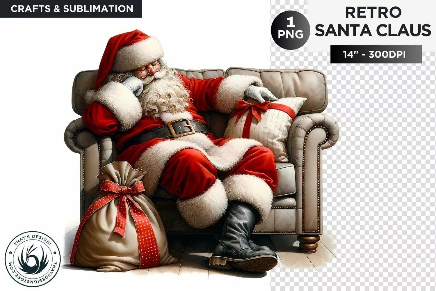 Santa claus resting PNG for sublimation product image 1