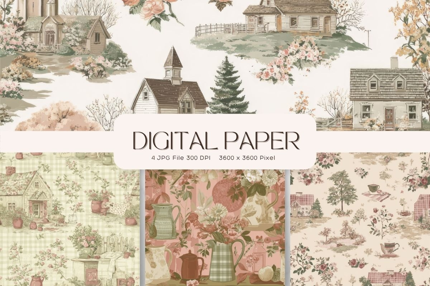 Cottagecore Background Vintage Flower Valentines Wallpaper product image 1