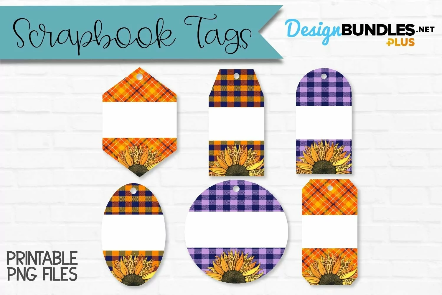 Sunflower Scrapbook Tags | Halloween Tags | Wine Labels product image 1