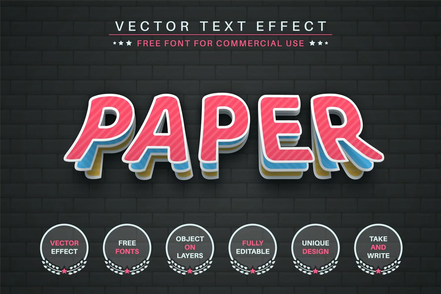 Color layer - editable text effect, font style product image 1