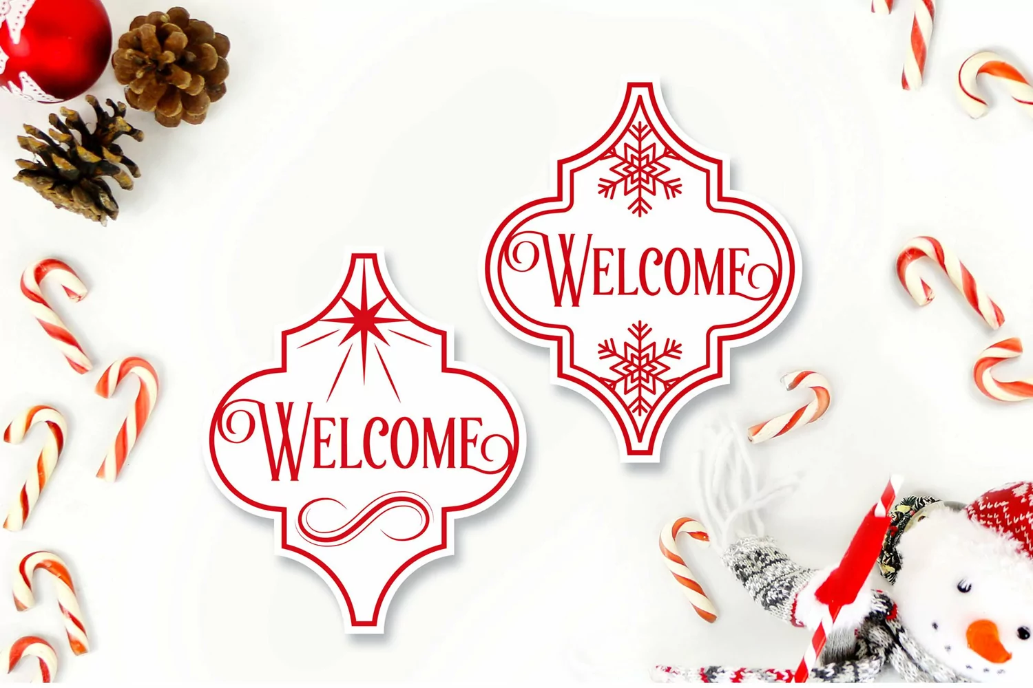 Arabesque Christmas Ornament svg, Welcome sign SVG cut file product image 1