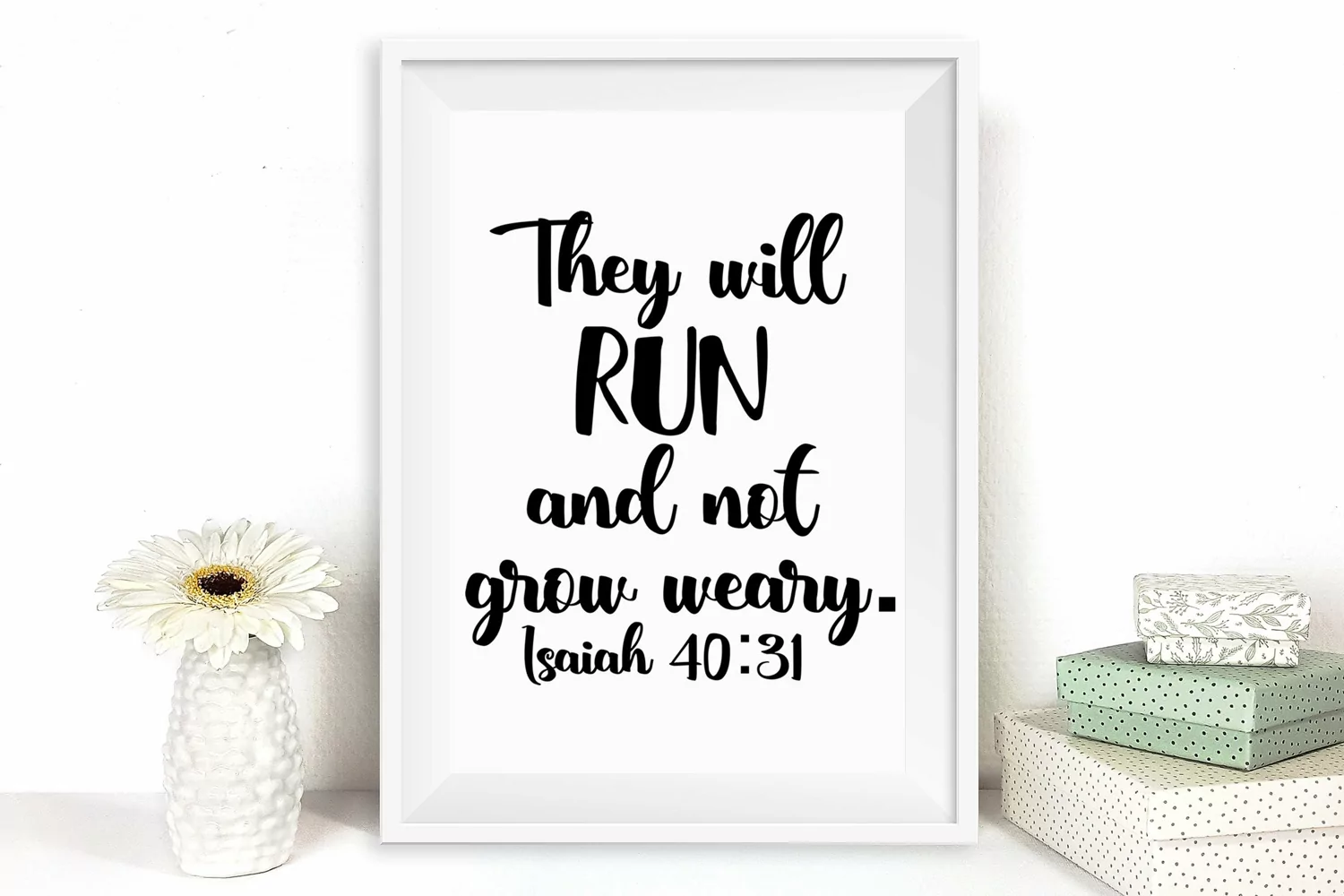 They Will Run and Not Grow Weary Christian SVG Wall Decal product image 1