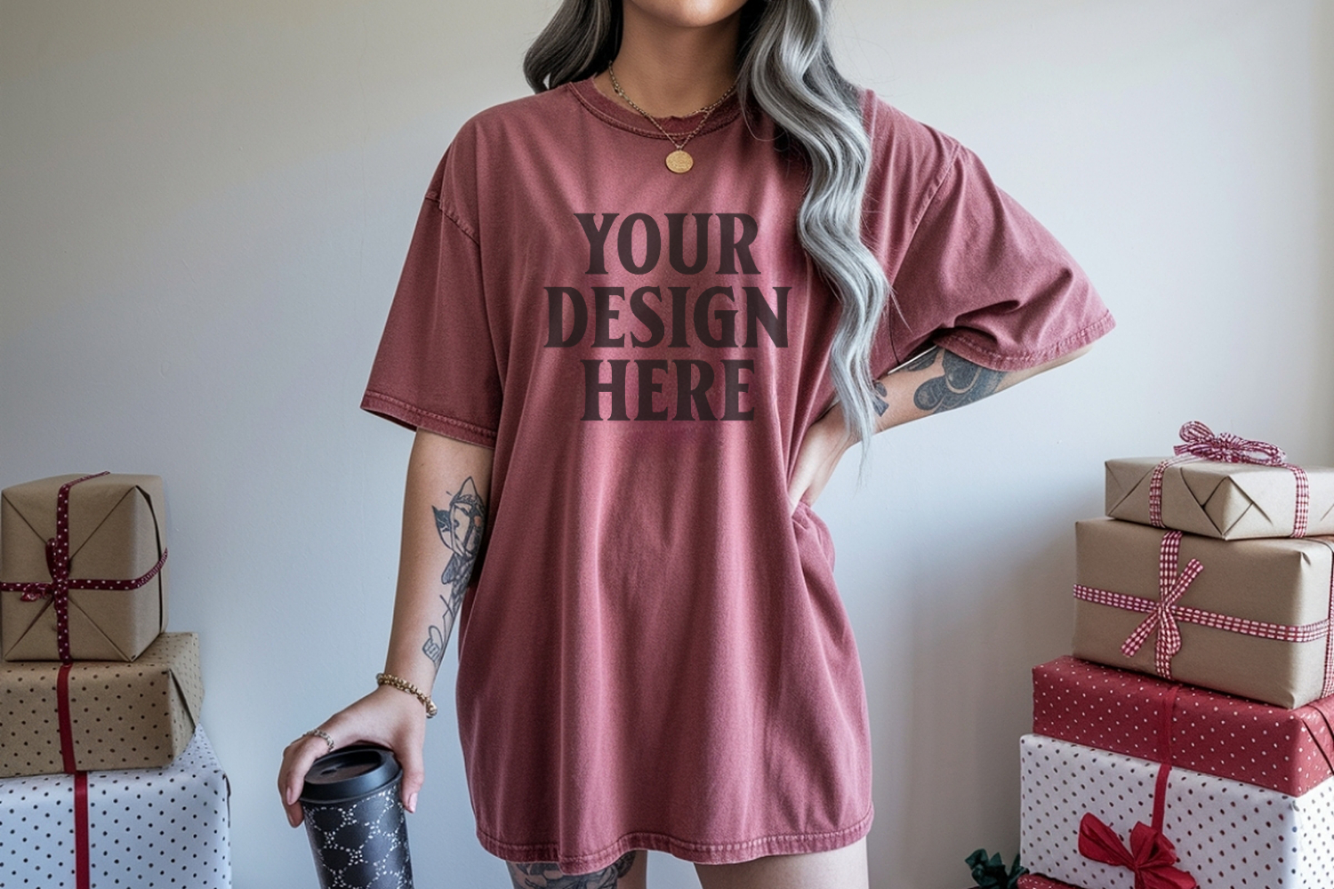 Brick Christmas Comfort Colors 1717 TShirt Mockup,cc1717 moc product image 1