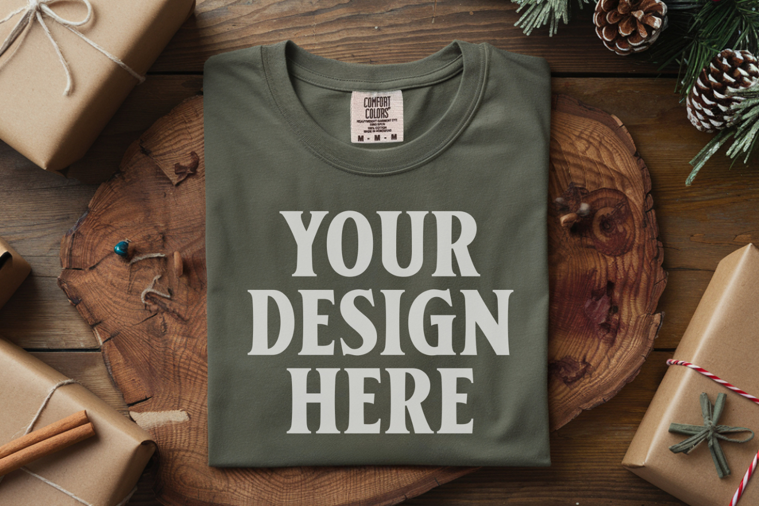 Forest green Comfort Colors 1717 Christmas Folded T-Shirt Mo product image 1