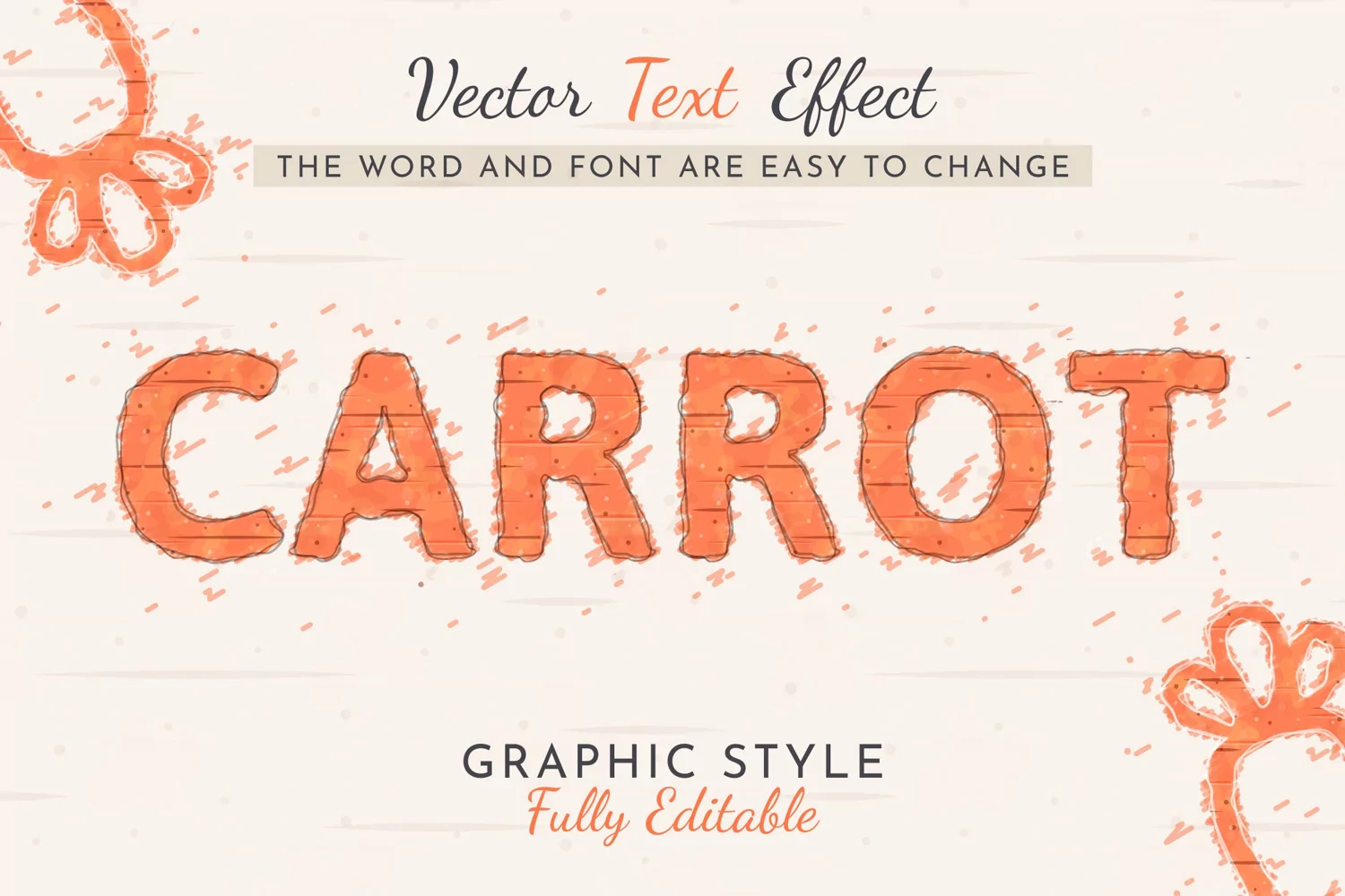 Watercolor Carrot Editable Text Effect, Graphic Style product image 1