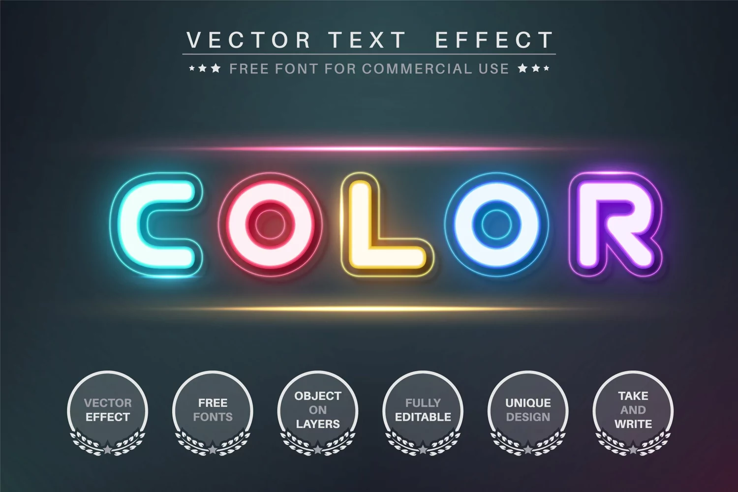 Five color - editable text effect, font style product image 1