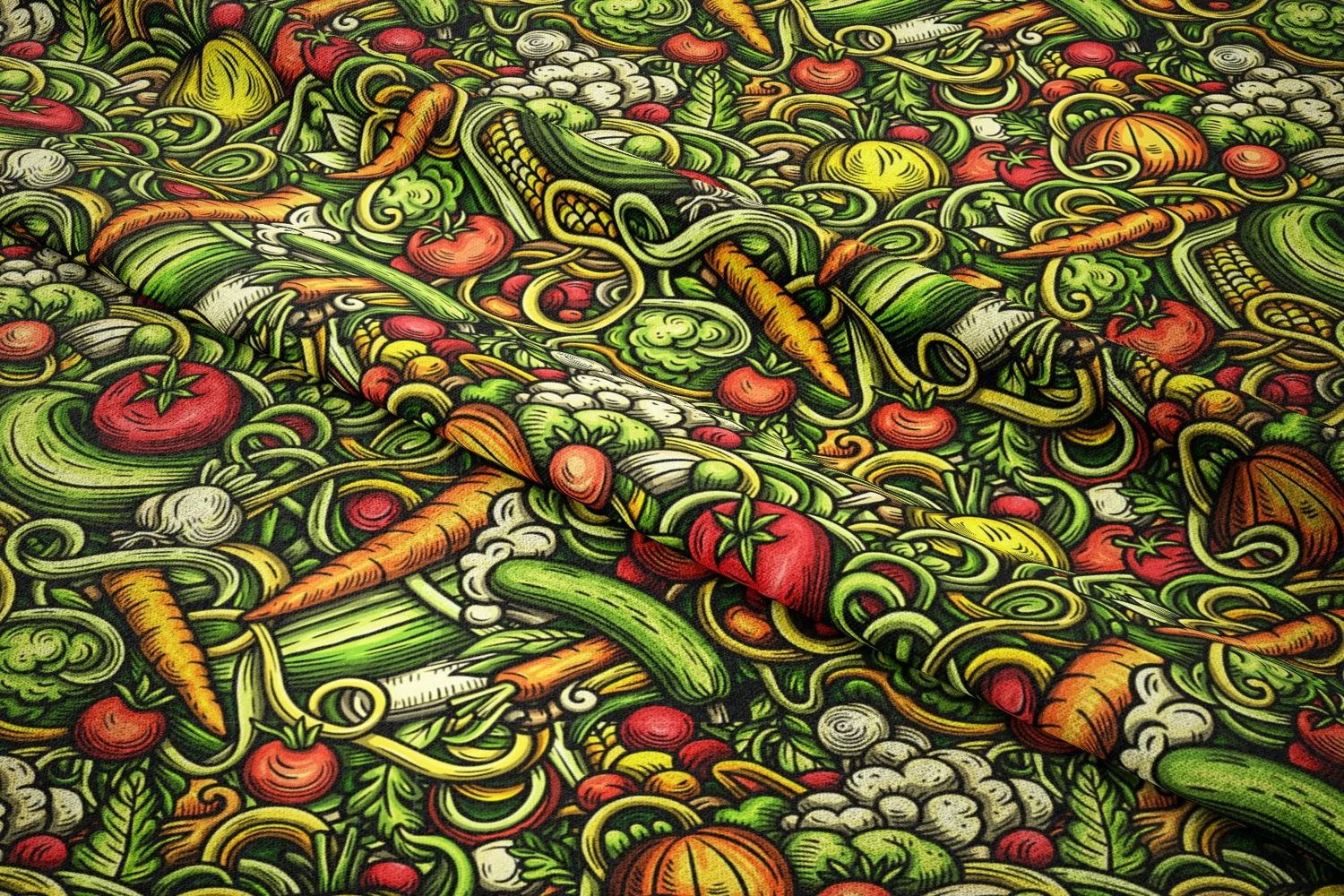 Vegetable Seamless Pattern | Doodle Vector Tile Background product image 1