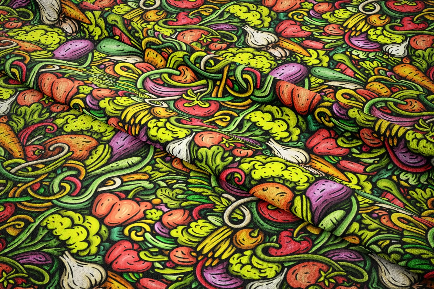 Vegetable Seamless Pattern | Doodle Vector Tile Background product image 1