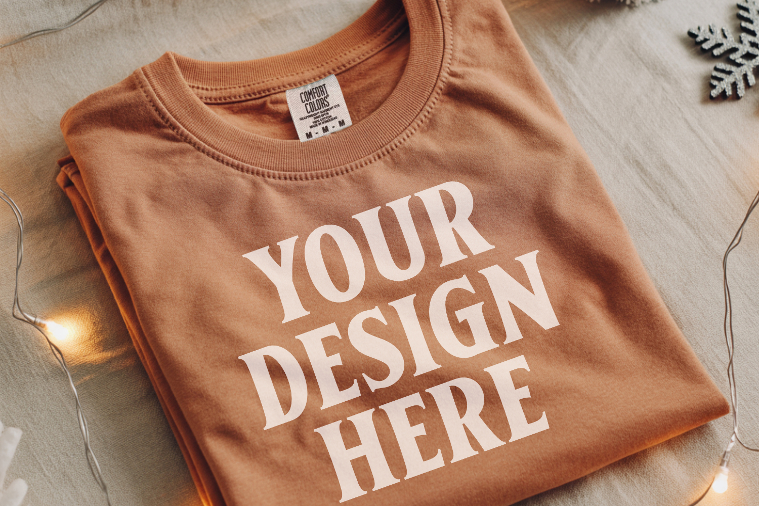 Terracotta Comfort Colors 1717 Christmas Folded T-Shirt Mock product image 1