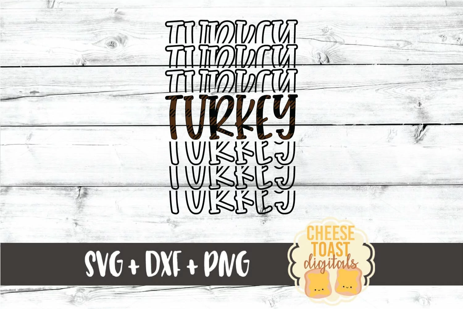 Turkey - Buffalo Plaid Fall Mirror Word SVG PNG DXF Files product image 1