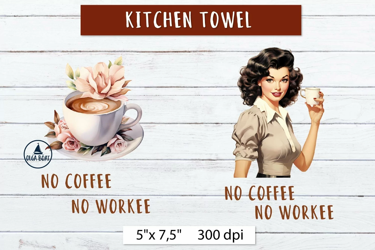 No Coffee no workee | Funny coffee Kitchen towel design product image 1