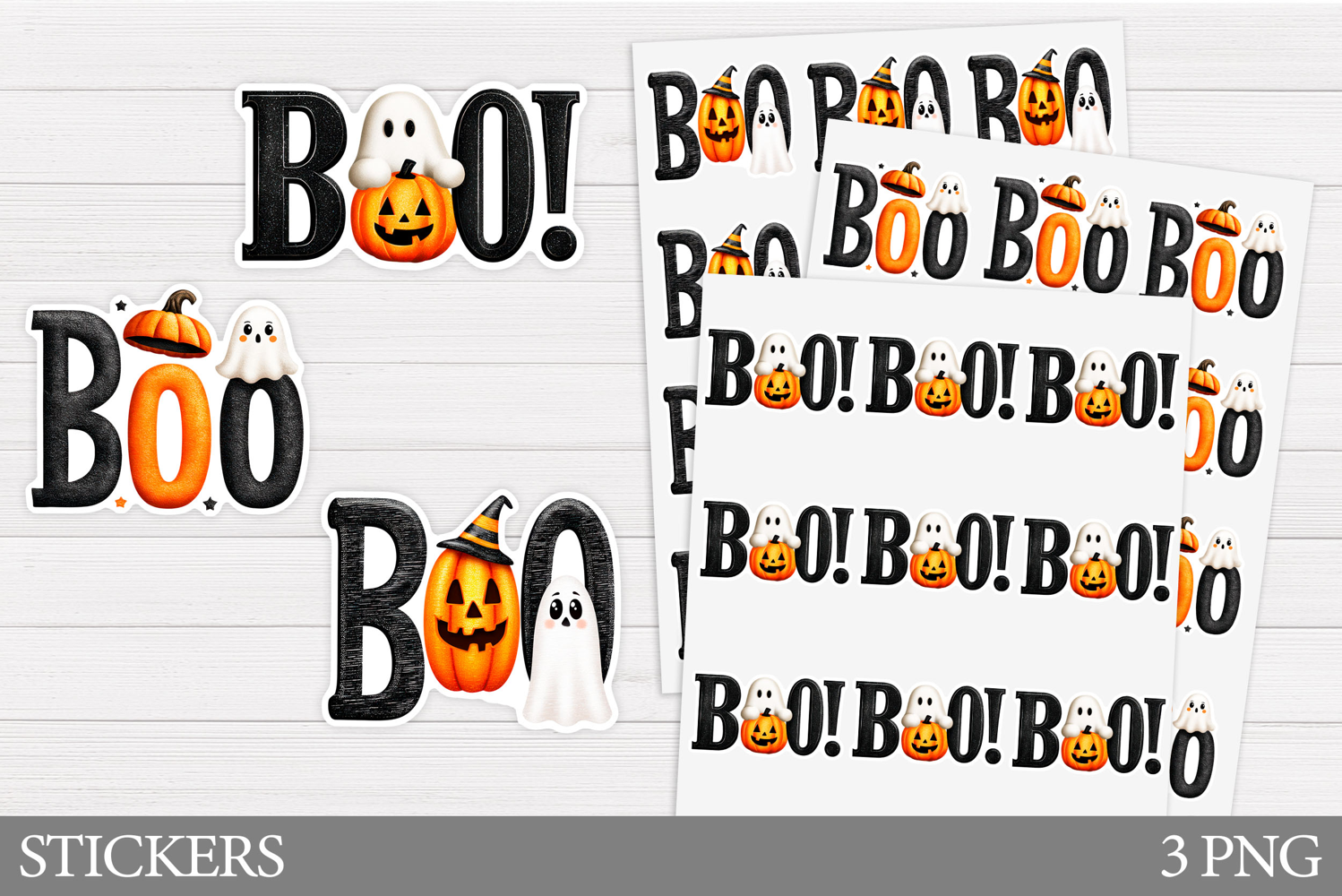 Boo Sticker Printable. Halloween Sticker Design product image 1