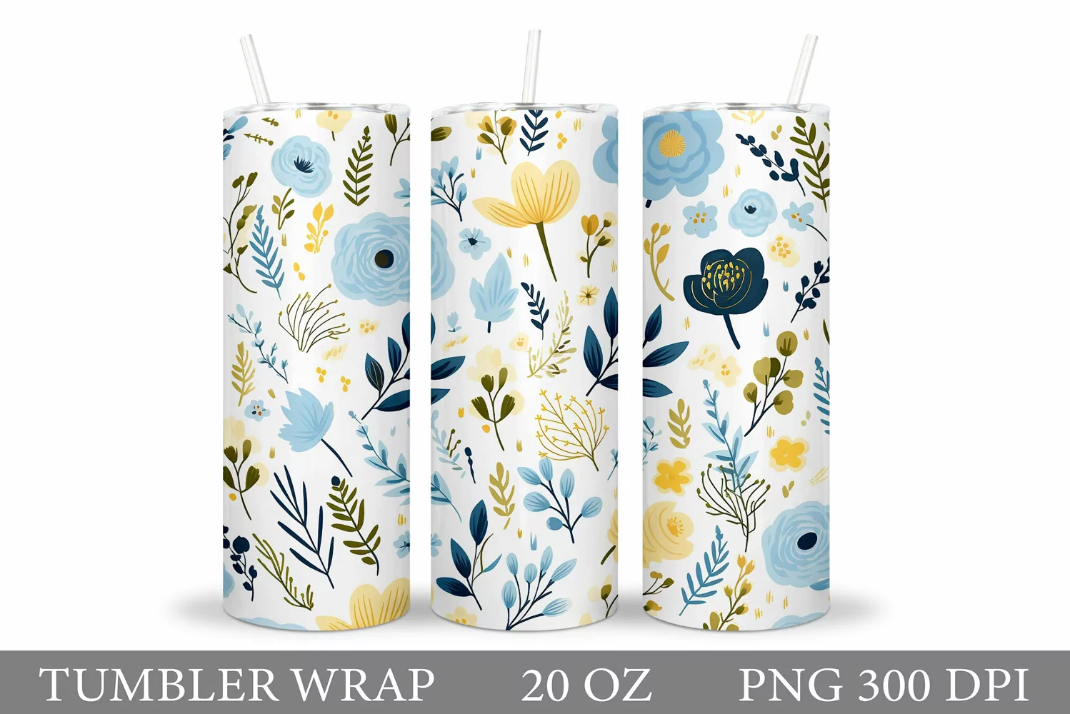 Floral Tumbler Design. Flowers Tumbler Sublimation product image 1