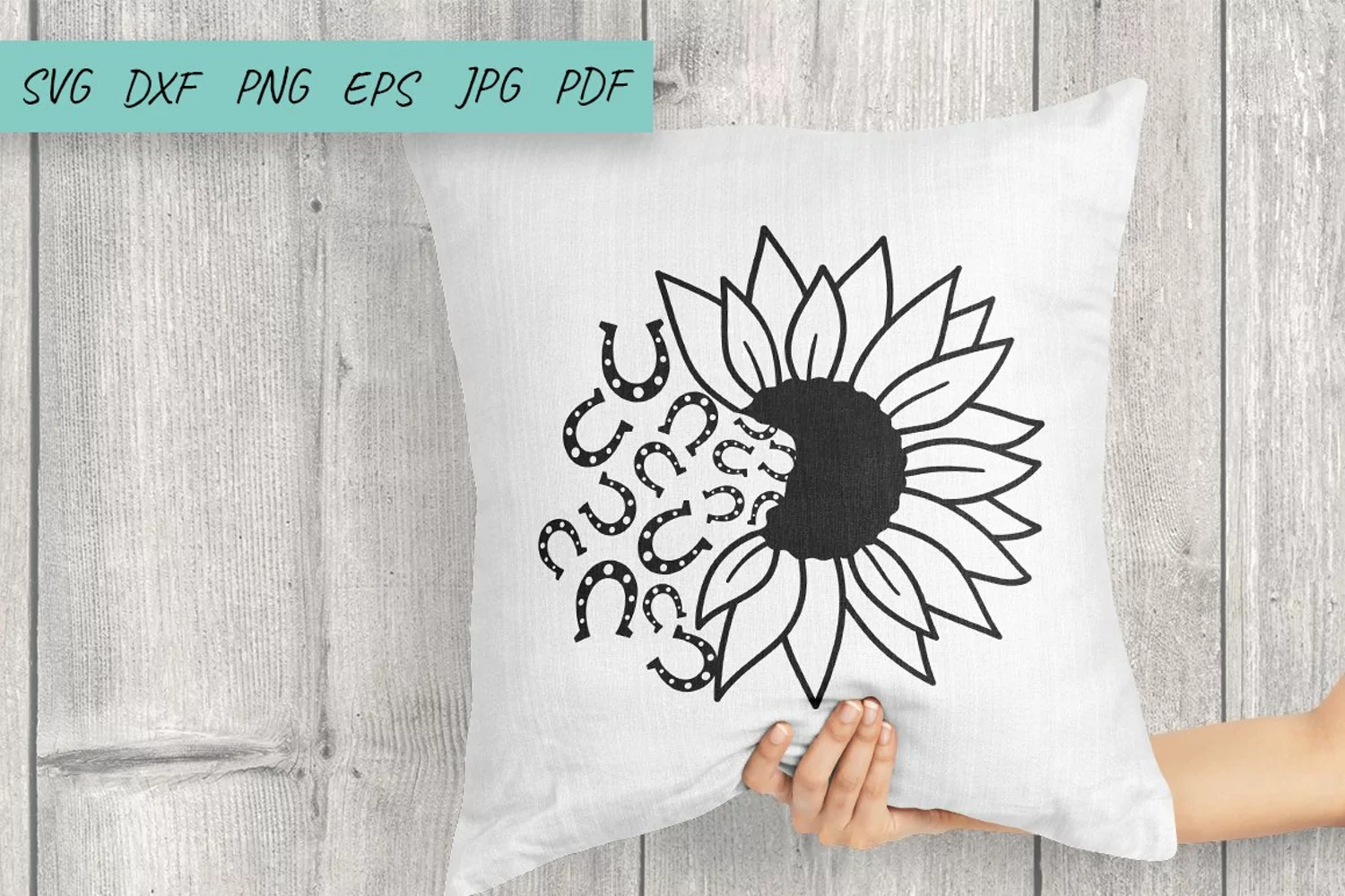 Horseshoes Sunflower SVG, Sunflower SVG, Horseshoes SVG product image 1