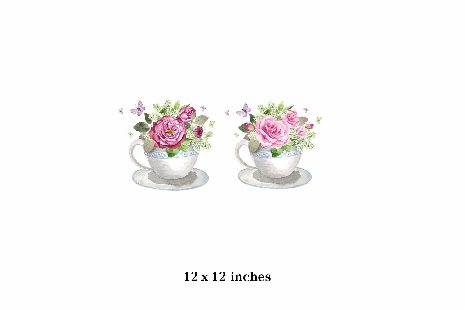 Watercolor illustration of flowers in a mug, Roses in a mug, product image 1