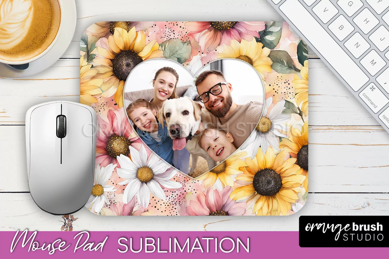 Photo Mouse Pad Sublimation, Floral Mouse Pad Picture Frame product image 1
