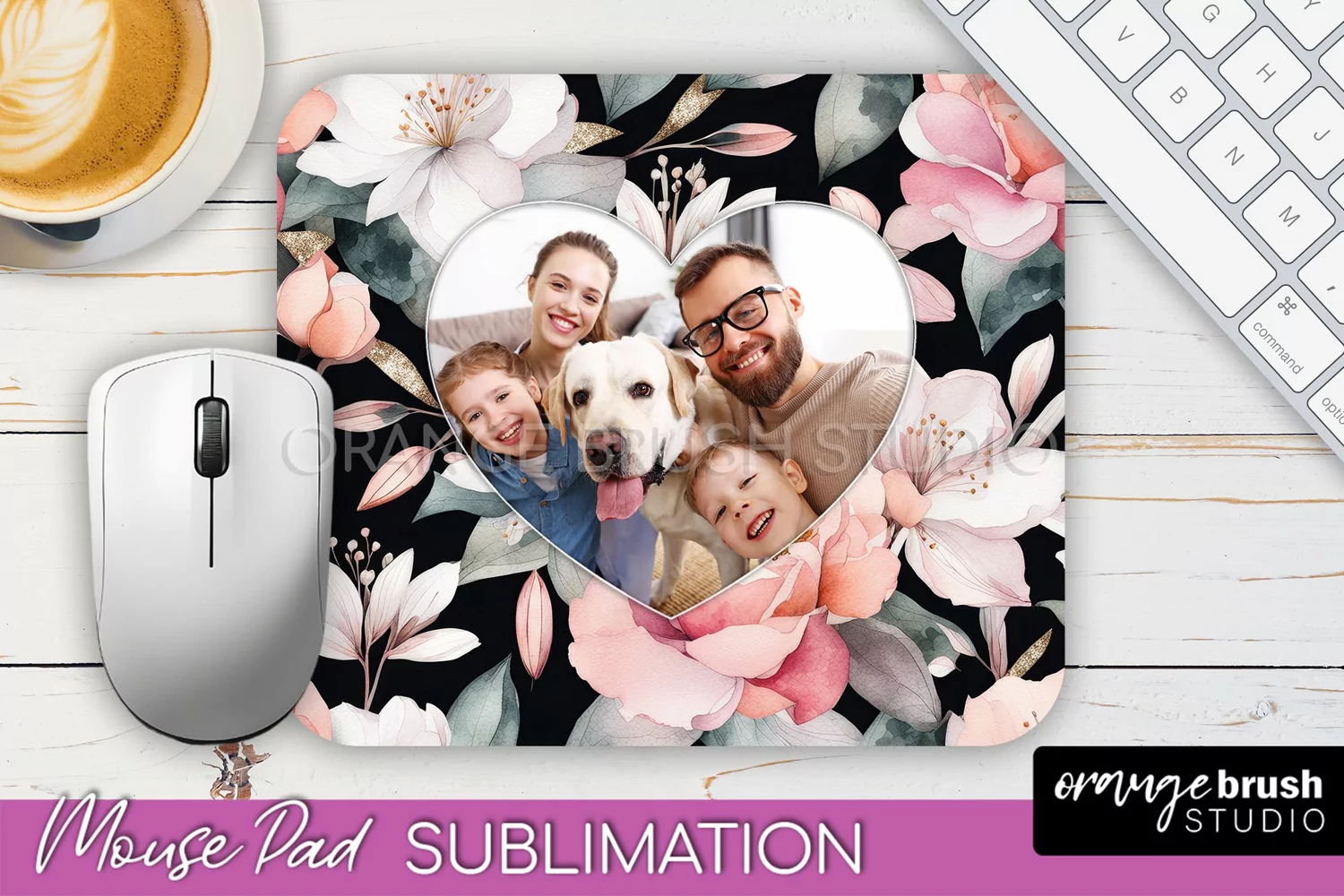 Photo Mouse Pad Sublimation, Floral Mouse Pad Picture Frame product image 1