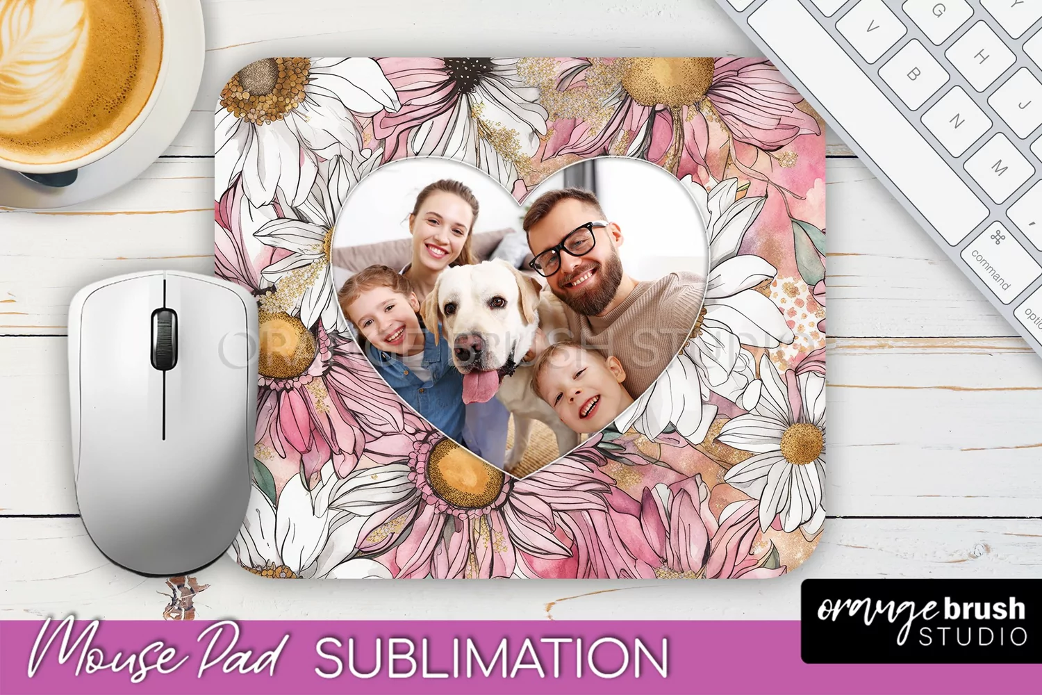 Photo Mouse Pad Sublimation, Floral Mouse Pad Picture Frame product image 1