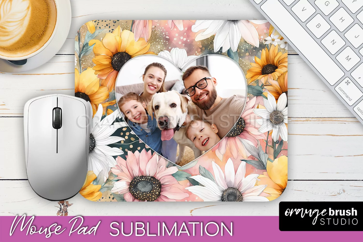 Photo Mouse Pad Sublimation, Floral Mouse Pad Picture Frame product image 1