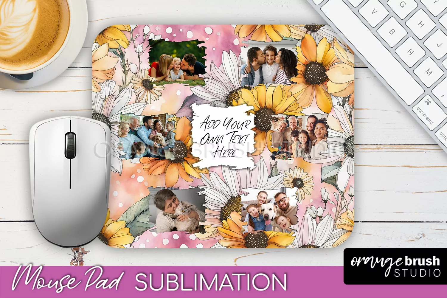 Photo Mouse Pad Sublimation, Floral Mouse Pad Picture Frame product image 1