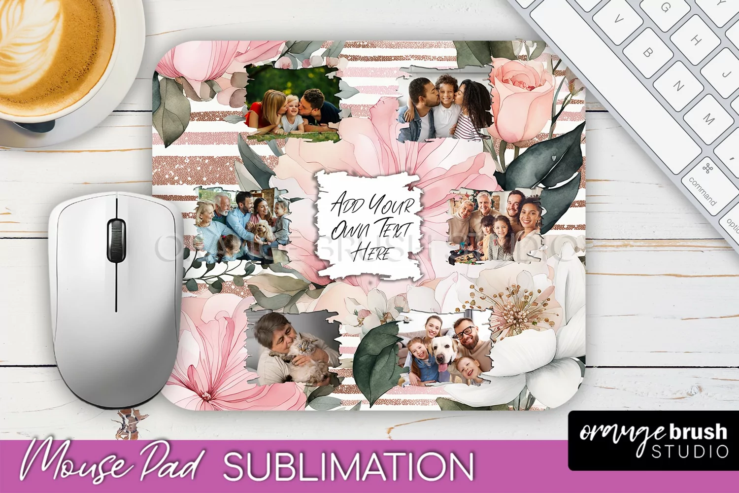 Photo Mouse Pad Sublimation, Floral Mouse Pad Picture Frame product image 1