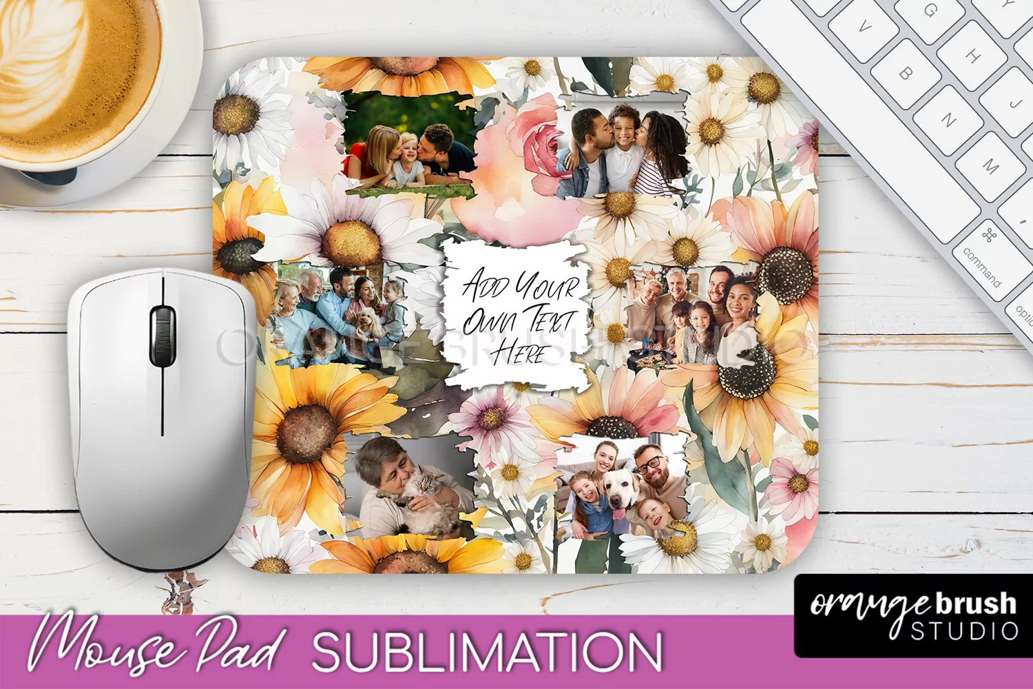 Photo Mouse Pad Sublimation, Floral Mouse Pad Picture Frame product image 1