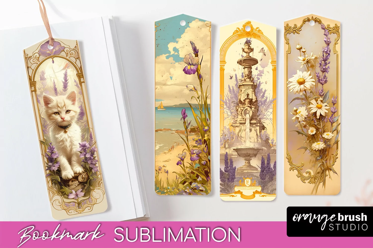 Vintage Scrapbook Bookmark Sublimation - Ephemera Bookmarks product image 1