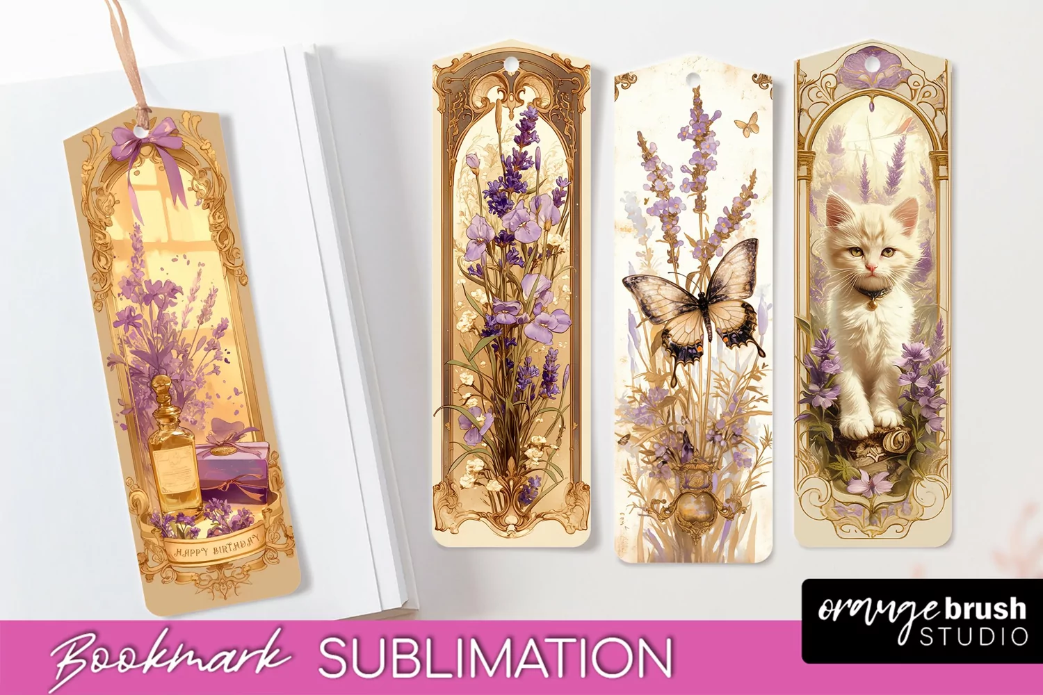 Vintage Scrapbook Bookmark Sublimation - Ephemera Bookmarks product image 1