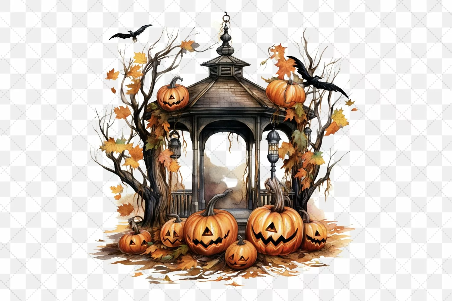 Vintage Halloween Sublimation Clipart product image 1