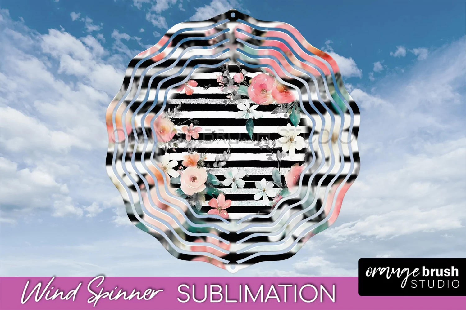 Pink Flowers Wind Spinner - Summer Wind Spinner Sublimation product image 1