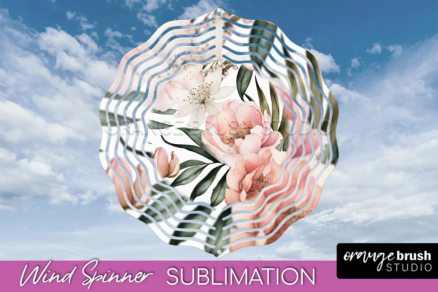 Pink Flowers Wind Spinner - Summer Wind Spinner Sublimation product image 1