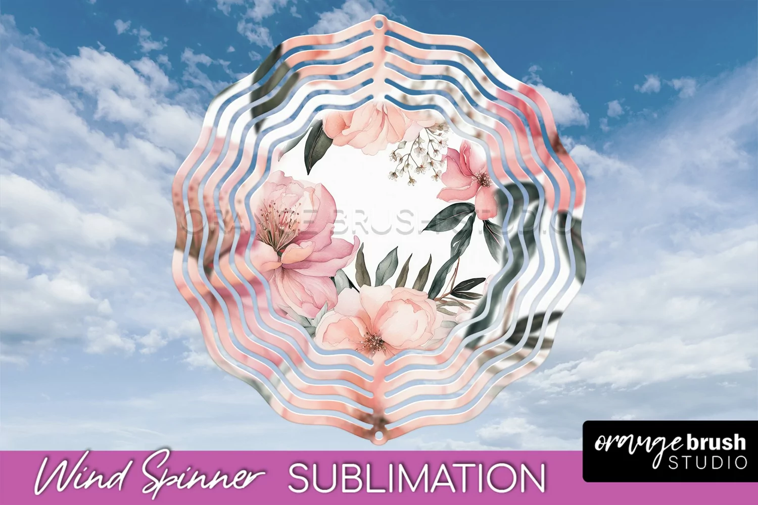 Pink Flowers Wind Spinner - Summer Wind Spinner Sublimation product image 1