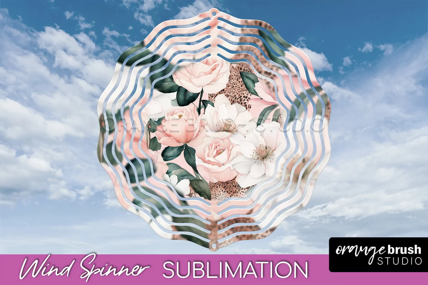 Pink Flowers Wind Spinner - Summer Wind Spinner Sublimation product image 1