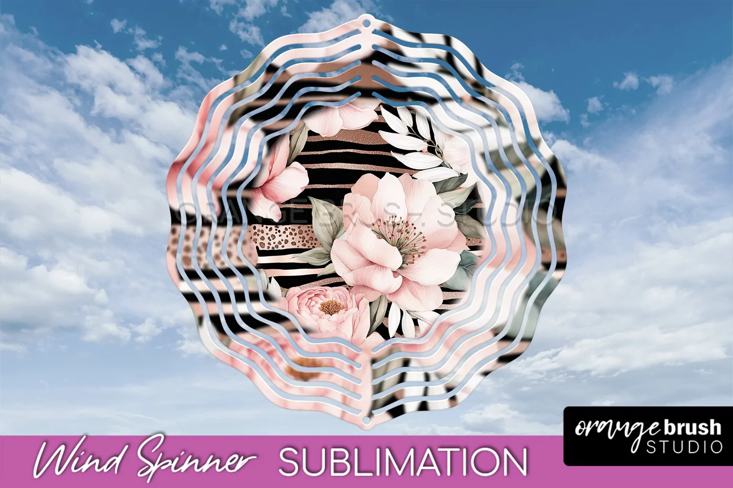 Pink Flowers Wind Spinner - Summer Wind Spinner Sublimation product image 1