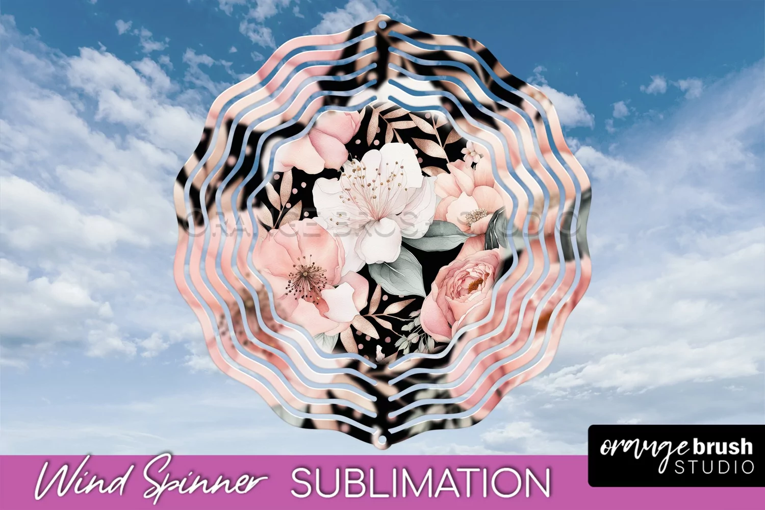 Pink Flowers Wind Spinner - Summer Wind Spinner Sublimation product image 1