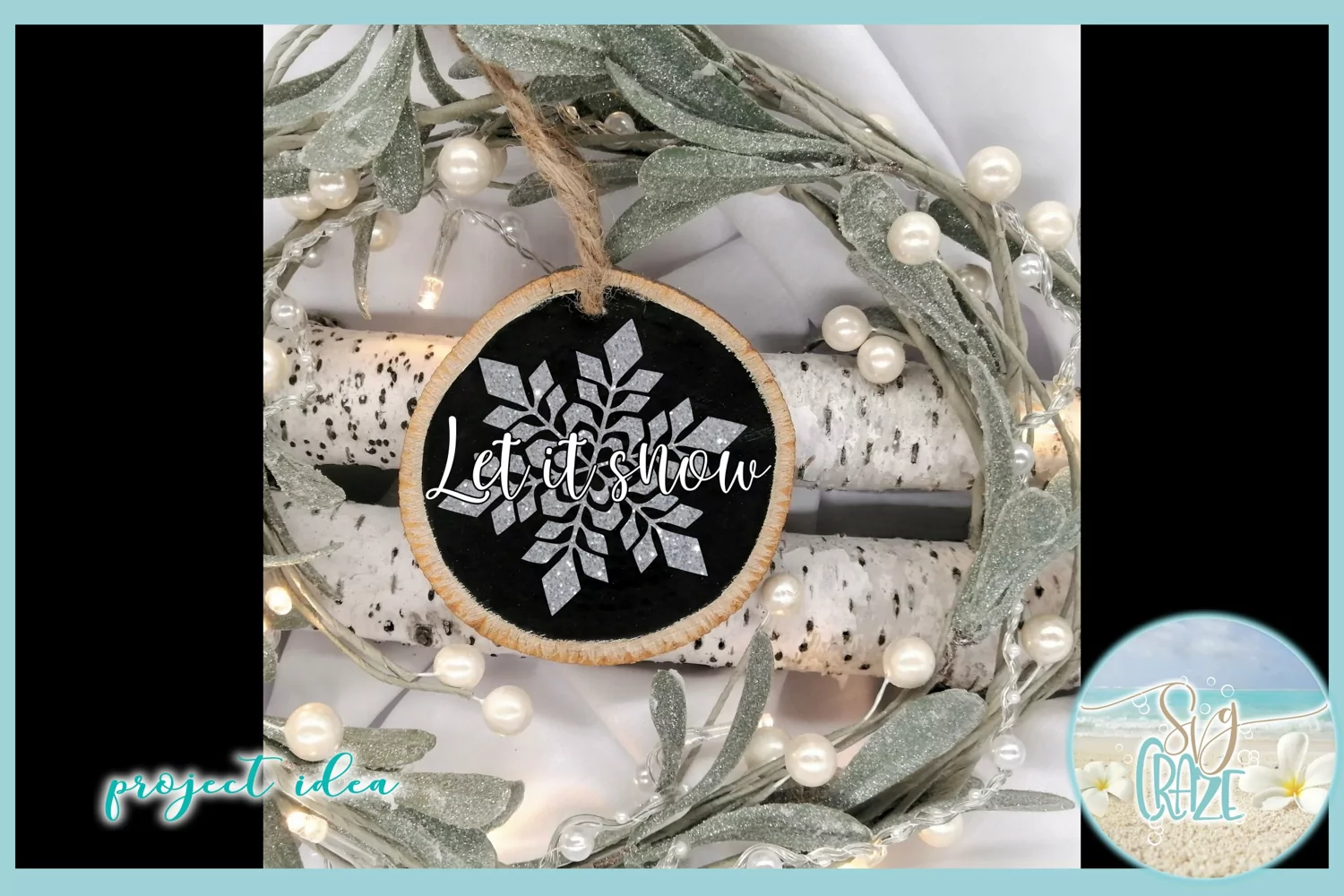 Christmas SVG, Let It Snow Quote SVG, Snowflake SVG product image 1