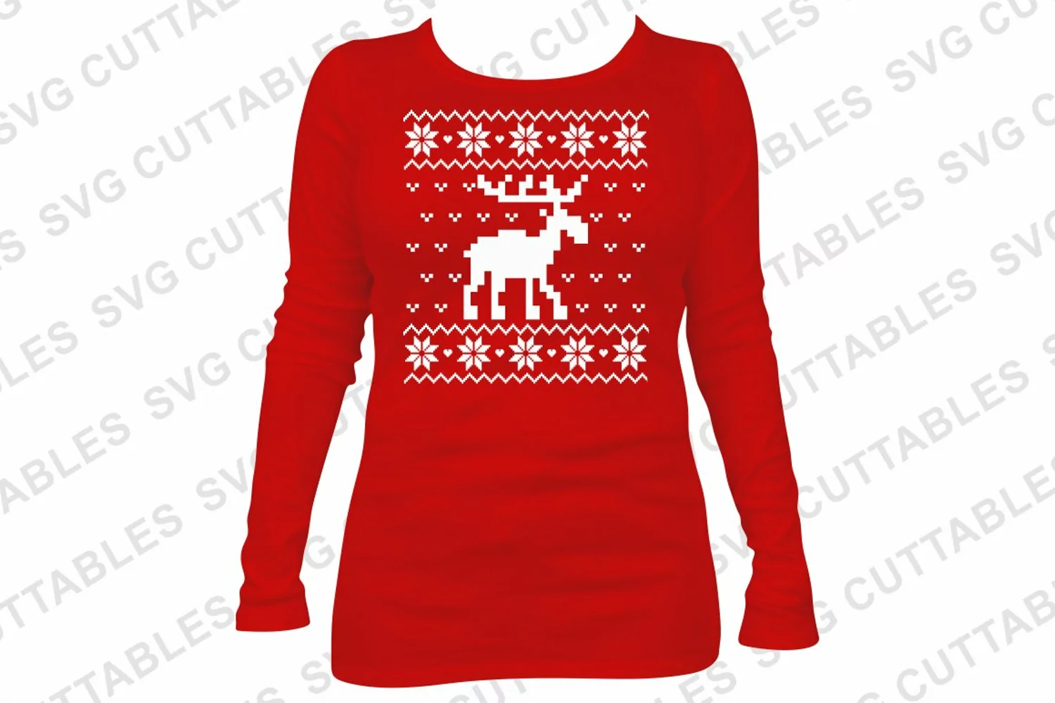 Christmas SVG | Moose Christmas Sweater Cut File | Shirt product image 1