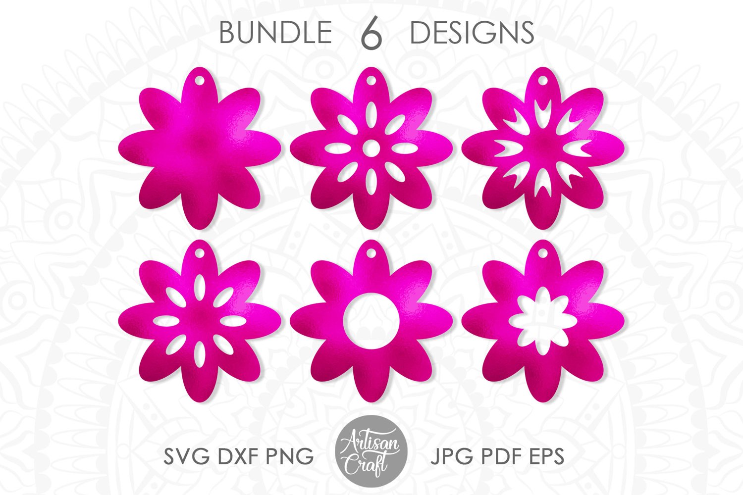 Earring SVG, Flower earrings SVG, leather earring patterns