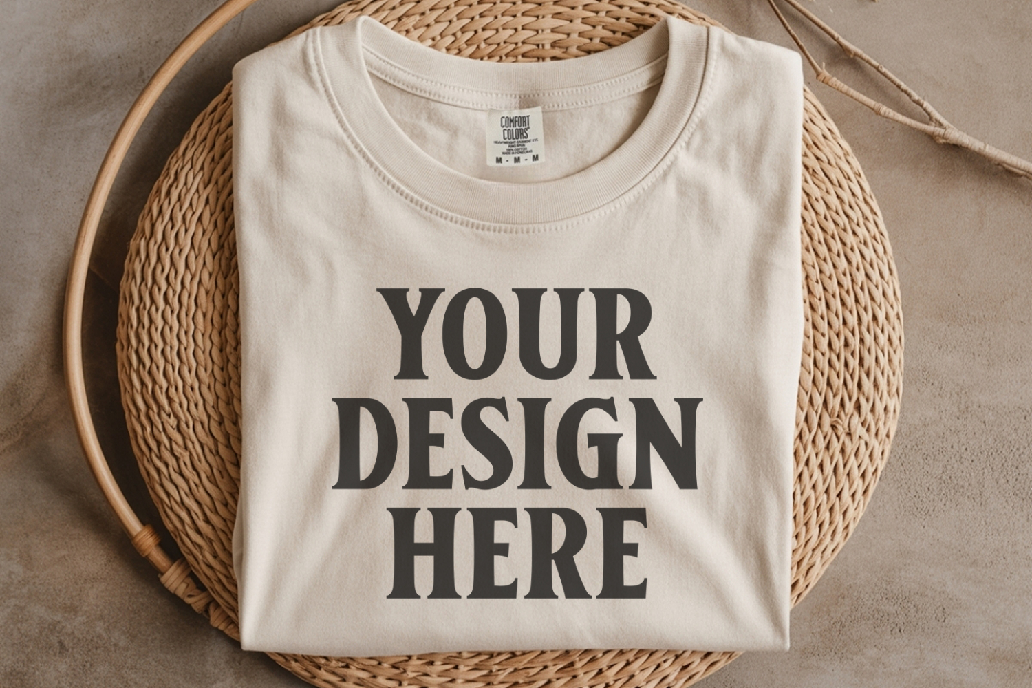 Ivory Comfort Colors 1717 Folded Tshirt Mockups product image 1