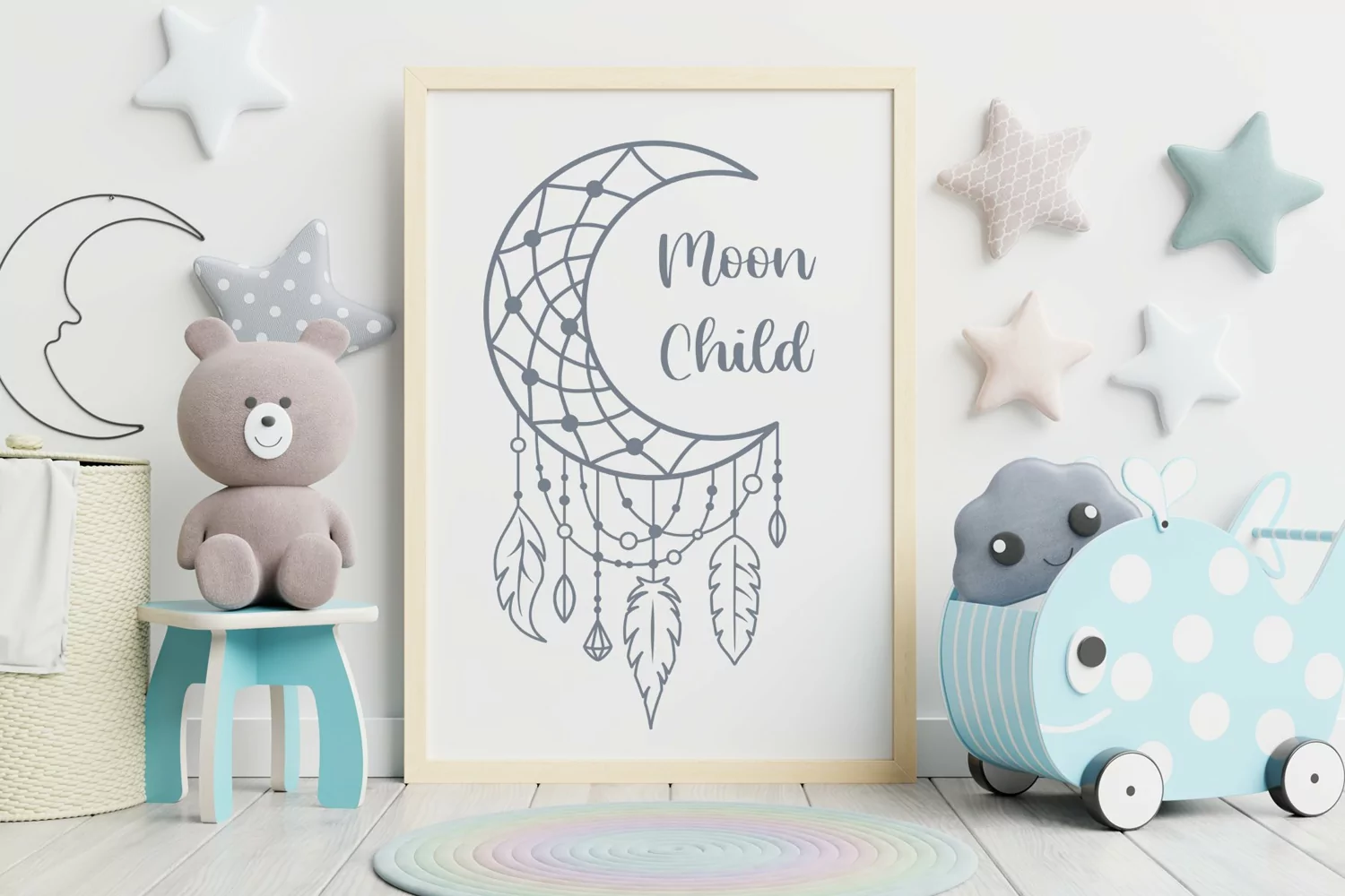 Moon child dream catchers svg cut files, hippie, boho svg product image 1