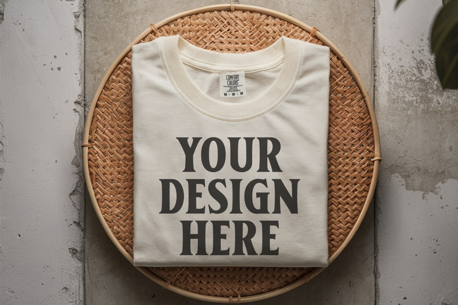 Ivory Comfort Colors 1717 Folded Tshirt Mockups product image 1