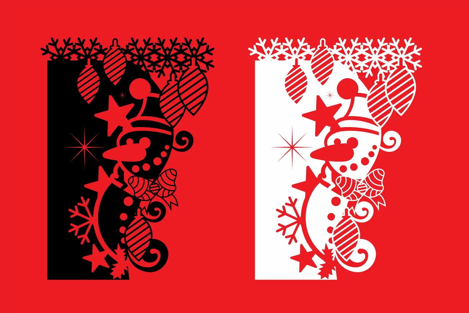 Christmas Snowman Paper Cut Card Edger Template for Cards product image 1